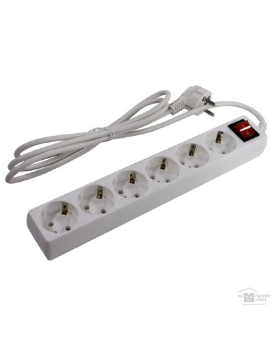 SP6W-250. Сетевой фильтр 6 розеток, 5м, белый. 5bites в Смоленске