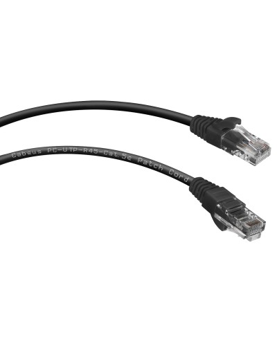 PC-UTP-RJ45-Cat.5e-1m-BK (7676c), чёрный. Патч-корд медный. CABEUS в Смоленске