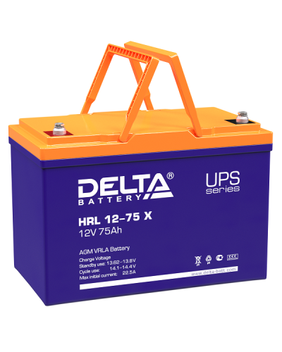 Delta HRL 12-75 X. Аккумулятор герметичный свинцово-кислотный. Delta в Смоленске