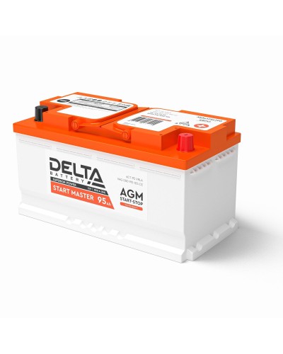 Delta START MASTER AGM 1295 (95 Ah). Аккумулятор автомобильный герметичный свинцово-кислотный. Delta в Смоленске