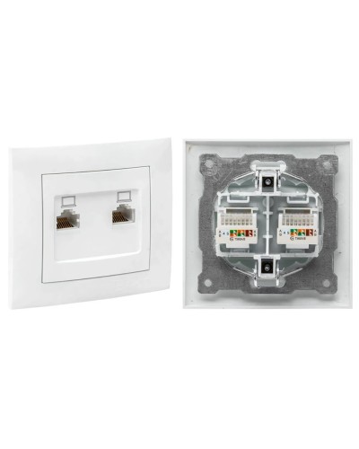 Валенсия розетка комп RJ-45 2-местная (EWK02-035-10). Розетка комп RJ-45 2-местная. EKF в Смоленске