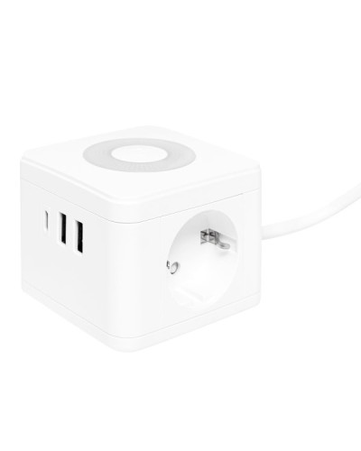 Удлинитель Куб 2 гнезда 2USB 2,4А+Type C + Ночник 1,3 метра 1мм2. Удлинитель Куб. EKF в Смоленске