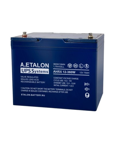 A.ETALON AHRX 12-360W (75). Аккумулятор герметичный свинцово-кислотный. ETALON в Смоленске
