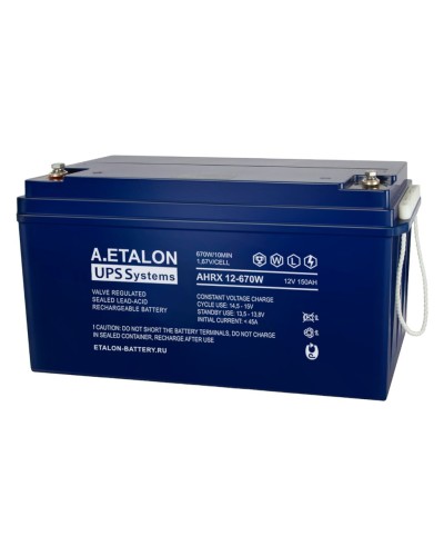 A.ETALON AHRX 12-670W (150). Аккумулятор герметичный свинцово-кислотный. ETALON в Смоленске