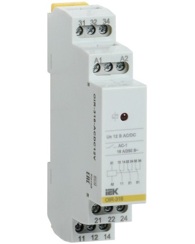 Реле промежуточное модульное OIR 3 контакта 16А 230В AC (OIR-316-AC230V). Реле промежуточное модульное. IEK в Смоленске