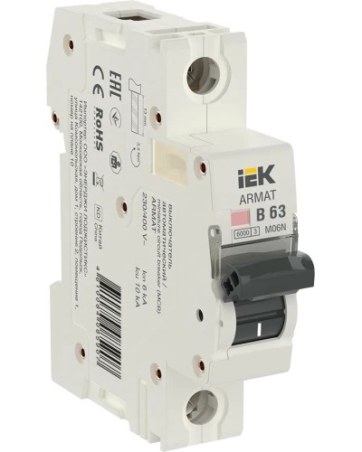 M06N 1P B 63А 6кА ARMAT (AR-M06N-1-B063). Автоматический выключатель. IEK в Смоленске