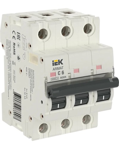 M06N 3P C 6А 6кА ARMAT (AR-M06N-3-C006). Автоматический выключатель. IEK в Смоленске