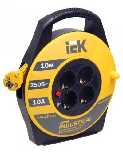 УК10 4 места, 10м (WKP14-10-04-10). Удлинитель на катушке Industrial. IEK в Смоленске