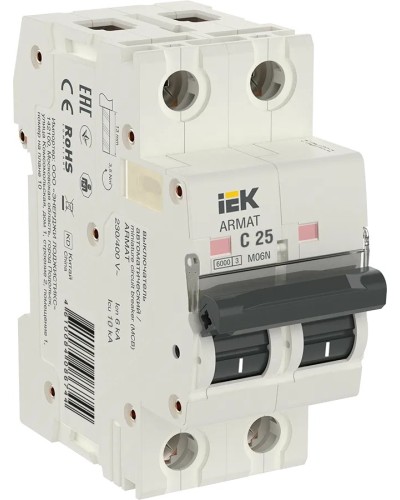 M06N 2P C 25А 6кА ARMAT (AR-M06N-2-C025). Автоматический выключатель. IEK в Смоленске