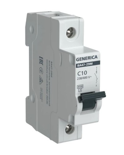 GENERICA ВА47-29М 1P C 10А 4,5кА (MVA21-1-010-C-G). Автоматический выключатель. IEK в Смоленске