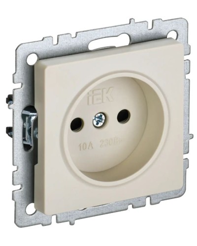 Розетка без з/к РСш10-2-БрКр бежевый BRITE (BR-R13-10-K10). Розетка без заземления с защитными шторками. IEK в Смоленске