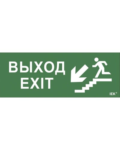 Самоклеящаяся этикетка Выход/лестница вниз/фигура (LPC10-1-24-09-VLVNF). Самоклеящаяся этикетка 240х90 мм. IEK в Смоленске