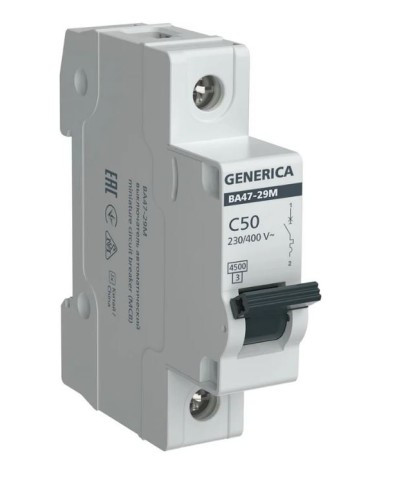 GENERICA ВА47-29М 1P C 50А 4,5кА (MVA21-1-050-C-G). Автоматический выключатель. IEK в Смоленске