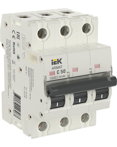 M10N 3P C 50А 10кА ARMAT (AR-M10N-3-C050). Автоматический выключатель. IEK в Смоленске