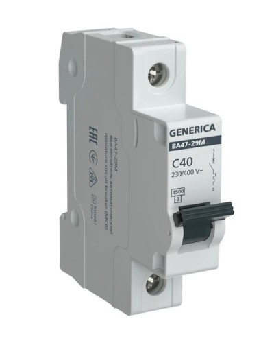 GENERICA ВА47-29М 1P C 40А 4,5кА (MVA21-1-040-C-G). Автоматический выключатель. IEK в Смоленске