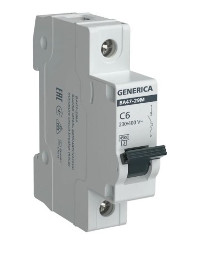 GENERICA ВА47-29М 1P C 6А 4,5кА (MVA21-1-006-C-G). Автоматический выключатель. IEK в Смоленске