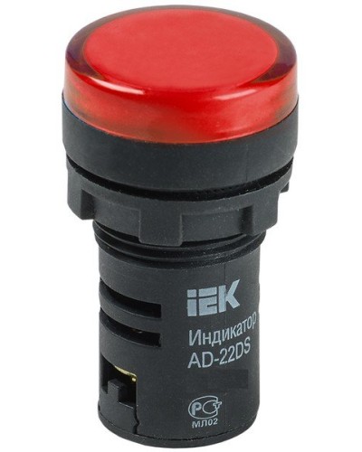 Лампа AD22DS (LED) матрица D22мм красный 12В AC/DC (BLS10-ADDS-012-K04). Светосигнальный индикатор. IEK в Смоленске