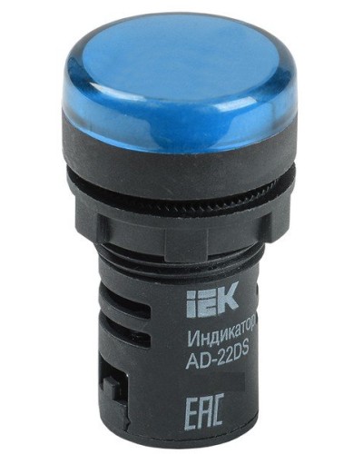 Лампа AD22DS (LED)матрица D22мм синий 230В (BLS10-ADDS-230-K07). Светосигнальный индикатор. IEK в Смоленске
