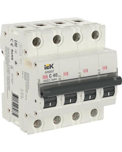 M06N 4P C 40А 6кА ARMAT (AR-M06N-4-C040). Автоматический выключатель. IEK в Смоленске