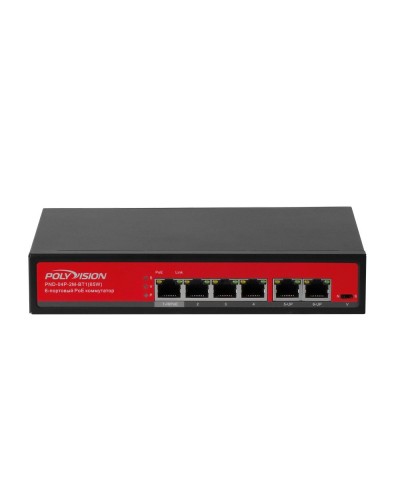 PND-04P-2M-BT1 (65W). Коммутатор неуправляемый 6-портовый с функцией PoE. Polyvision в Смоленске