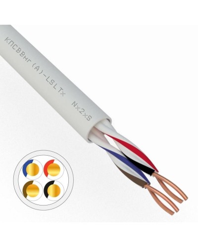 КПСВВнг(А)-LSLTx 2х2х0,75 REXANT (01-4876). Кабель для систем передачи данных пониженной пожароопасности c низким дымо- и газовыделением, с низкой токсичностью продуктов горения. Rexant в Смоленске