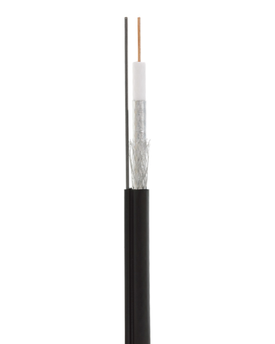 RG-11U, 75 Ом, CCS/Al/Al 83% + ТРОС*1 (бухта 305 м), черный OUTDOOR (01-3021). Кабель коаксиальный радиочастотный. Rexant в Смоленске