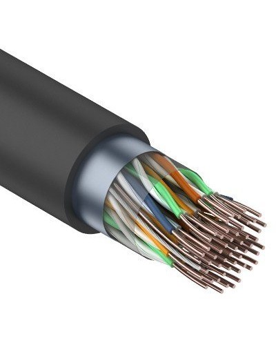 F/UTP, CAT 5, PE, 25PR, 24AWG, OUTDOOR, SOLID, черный, 305м, REXANT (01-1203). Кабель «витая пара» (LAN) для структурированных систем связи. Rexant в Смоленске