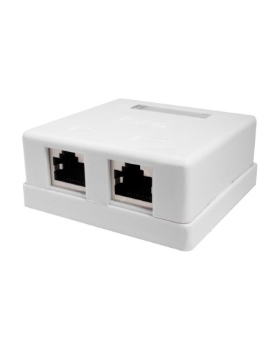 Розетка настенная RJ-45, 8P8C, Cat.5e, 2 порта, FTP (10-0308). Компьютерная розетка. SUPRLAN в Смоленске