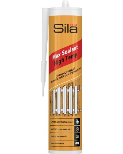 Герметик Sila PRO Max Sealant, High Temp, термостойкий, 280 мл. Герметик силиконовый термостойкий, красный. Sila в Смоленске