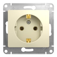 Glossa розетка 1-местная с заземлением, скрытой установки, механизм, бежевый (GSL000243). Розетка. Systeme Electric