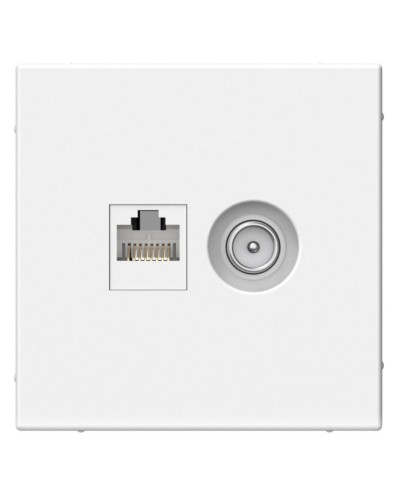 ArtGallery розетка двойная RJ45+TV, кат. 5Е, скрытой установки, механизм, белый (GAL000189). Розетка компьютерная + TV. Systeme Electric в Смоленске