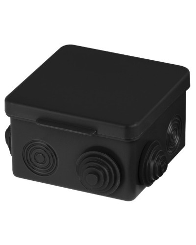 Распаячная коробка ОП 80х80х50мм, крышка, IP54, 7вх., черная TDM (SQ1401-0912). Распаячная коробка ОП. TDM ЕLECTRIC в Смоленске