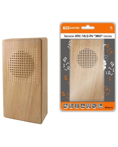 ЗПС-10/2-Пт ЭКО сосна, птичка, без кнопки, AC 230V (SQ1901-0026). Звонок проводной. TDM ЕLECTRIC в Смоленске