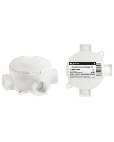 Распаячная коробка ОП D80х35мм, IP42, 3-х рожковая, белая TDM (SQ1401-4014). Распаячная коробка ОП. TDM ЕLECTRIC в Смоленске