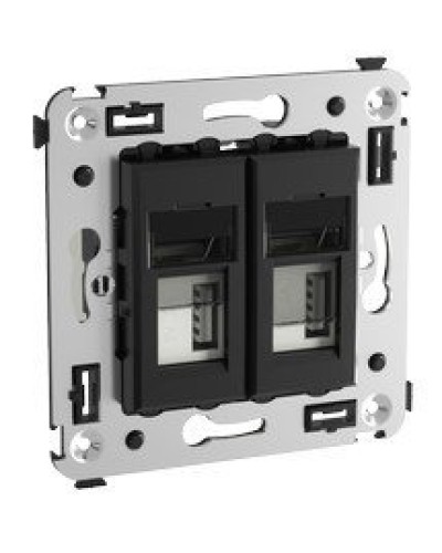 Розетка USB в стену Avanti черный квадрат (4402543). Розетка USB. ДКС в Смоленске
