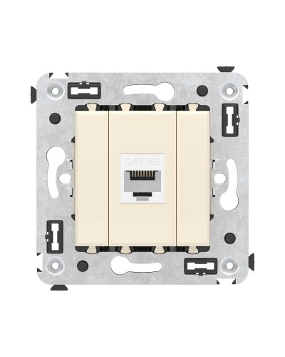 Розетка RJ-45 в стену, кат.5E, Avanti, одинарная, ванильная дымка (4405663). Розетка компьютерная. ДКС в Смоленске