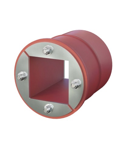 Проходка круглая, нержавеющая, D100х70 мм с проемом 60х60 мм (DXF3123): Проходка круглая, нержавеющая, с проёмом в Смоленске