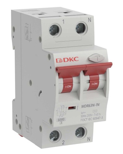 YON max MDR, 1P+N, 30mA, 25A, 6kA, А (MDR63N-1N2C25-A). Автоматический выключатель дифференциального тока. ДКС в Смоленске