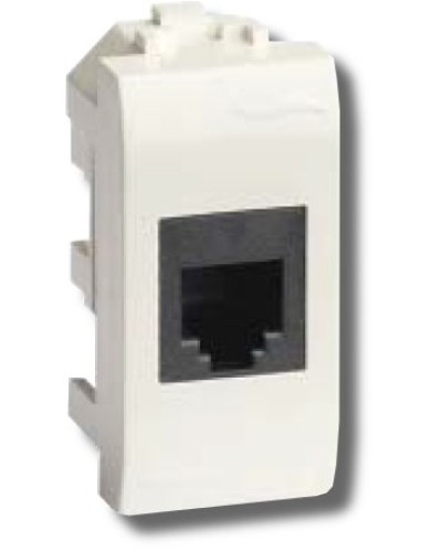 Розетка RJ-45 Brava 1 модуль белая (76457B): Розетка компьютерная экранированная с одним разъёмом в Смоленске