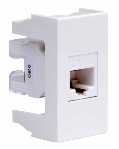 Розетка RJ-45 Viva 1 модуль кат.6A белая (45058). Розетка компьютерная экранированная с одним разъёмом. ДКС в Смоленске