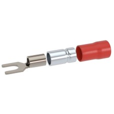Наконечник вилочный НВИ 0,25-1,5 М6 (D6,4мм) (100 шт) (2A16P-DS-PVC). Наконечник вилочный с изолированным фланцем ПВХ, двойная гильза. ДКС