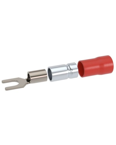 Наконечник вилочный НВИ 0,25-1,5 М6 (D6,4мм) (100 шт) (2A16P-DS-PVC). Наконечник вилочный с изолированным фланцем ПВХ, двойная гильза. ДКС в Смоленске
