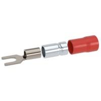 Наконечник вилочный НВИ 0,25-1,5 М4 (D4,3мм) (2A14P-DS-PVC). Наконечник вилочный с изолированным фланцем ПВХ, двойная гильза. ДКС