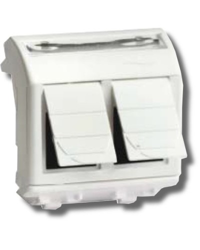 Розетка RJ-45 Brava 2 модуля белая (76459B): Розетка компьютерная с двумя разъёмами в Смоленске