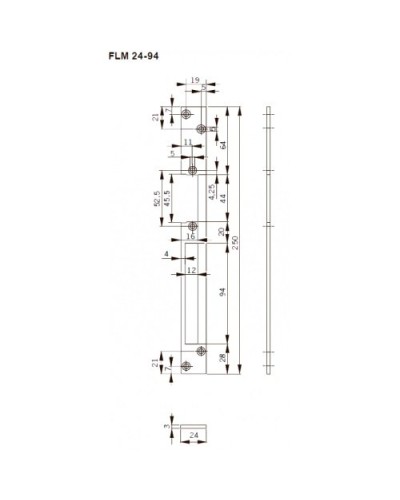 FLH24-94. Запорная планка длинная. dormakaba в Смоленске