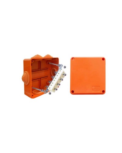 Коробка JBS100 100х100х55, 6 вых., 3P (0,15…4мм²) (43107HF): Коробка монтажная, огнестойкая, без галогена в Смоленске