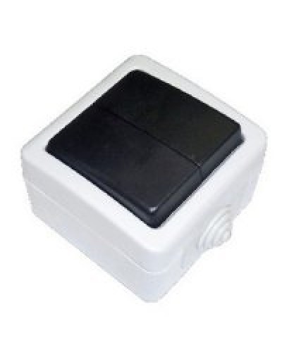 Переключатель двухклавишный 2-полюсный с 2 мест EF602SA, серый, LK Aqua (80006). Переключатель. Экопласт в Смоленске