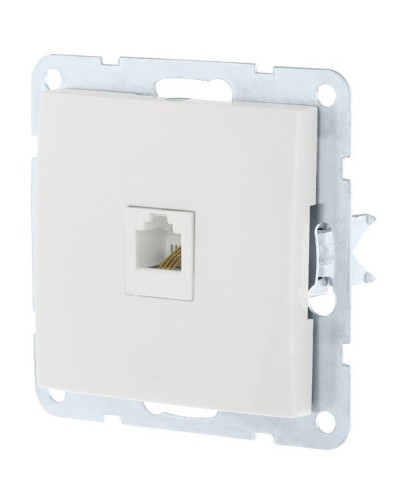 Розетка RJ-45 кат. 5е с накладкой, белый LK60 (866104-1). Розетка компьютерная. Экопласт в Смоленске