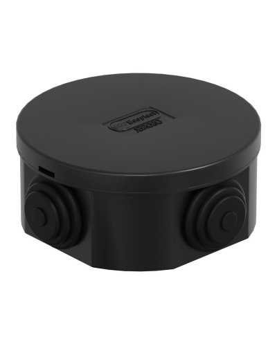 Коробка JBR080 D=80х40, 4 вых., IP44, черная (44005BL-1). Коробка монтажная. Экопласт в Смоленске