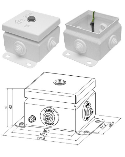 КМ IP55-0808 (без DIN рейки). Коробка монтажная электротехническая. Гефест в Смоленске